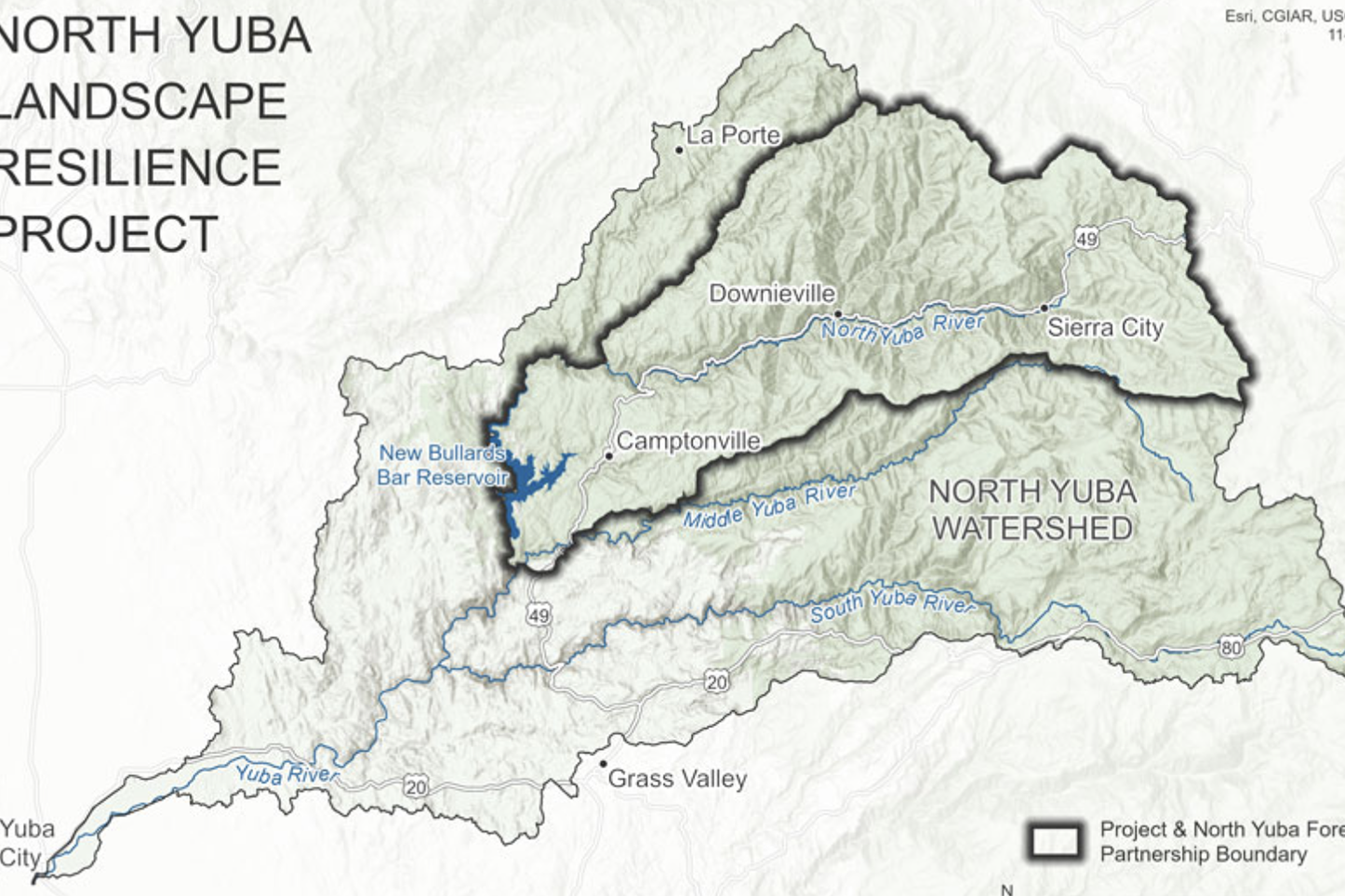 Map of North Yuba Landscape Resilience Project